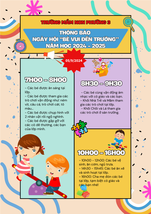 Thông báo Ngày hội  Bé vui đến trường  năm học 2024-2025