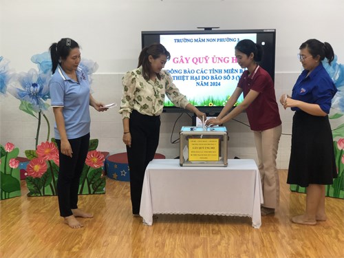 Tập thể Trường Mầm Non Phường 3 - Quận 10 gây quỹ ủng hộ đồng bào các tỉnh miền Bắc bị thiệt hại do bão số 3 (Yagi)