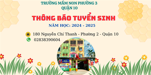 Trường Mầm non Phường 3 tuyển sinh năm học 2024 - 2025