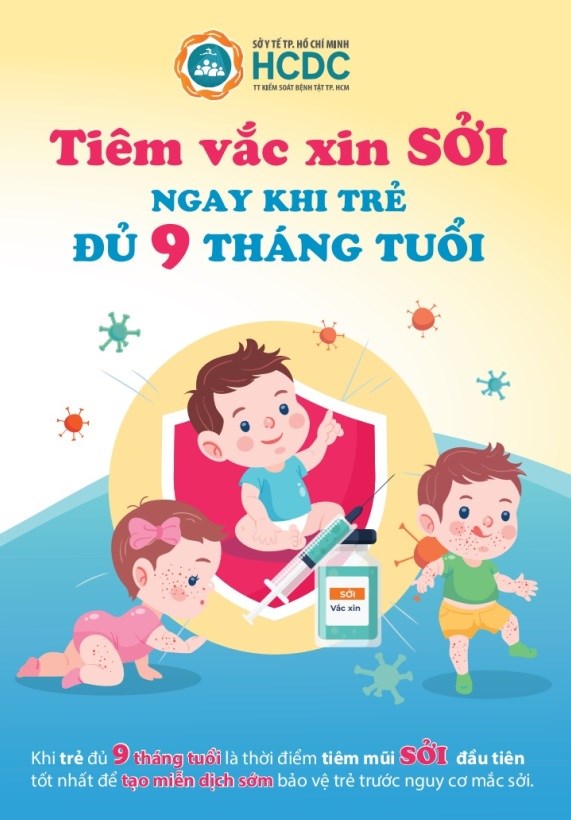 Tiêm vắc xin Sởi ngay khi trẻ  đủ 9 tháng tuổi