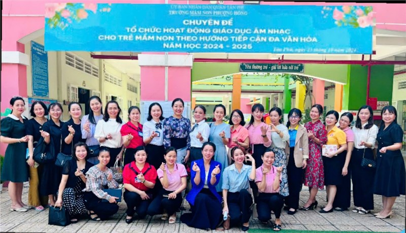 Trường MN Phượng Hồng thực hiện chuyên đề cấp Quận về  Tổ chức hoạt động âm nhạc cho trẻ mầm non theo hướng tiếp cận đa văn hóa  năm học 2024 -2025