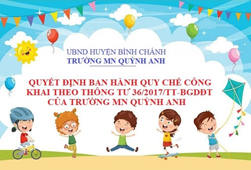 Quyết định ban hành Quy chế thực hiện công khai theo Thông tư 36/2017/TT-BGDĐT của Trường MN Quỳnh Anh