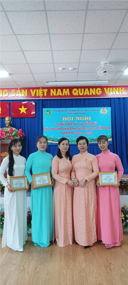 Hội nghị sơ kết hki và tổng kết giáo viên dạy giỏi bậc học mầm non năm học 2023-2024