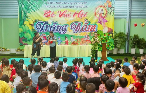 Trường Mầm non Quỳnh Hương tổ chức  Bé vui hội trăng rằm  Năm học 2024 - 2025