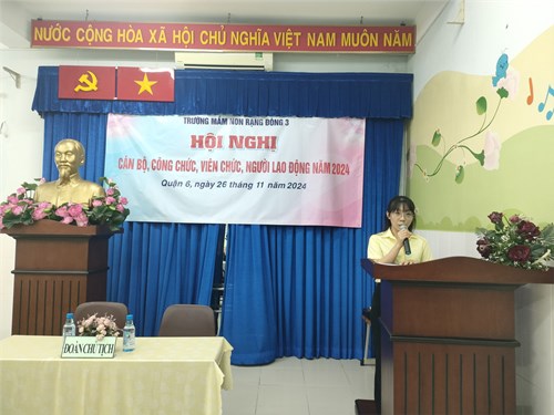 Hội nghị cán bộ, viên chức, người lao động năm học 2024-2025 trường mầm non rạng đông 3