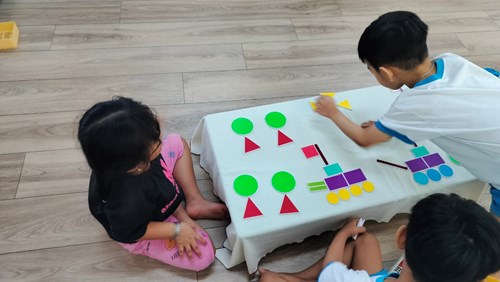 Trường MN Sao Mai tổ chức chuyên đề  Tổ chức hoạt động trải nghiệm nhằm hình thành và phát triển các biểu tượng toán cho trẻ mầm non  năm học 2023-2024 tại lớp Chồi 3, Lá 1