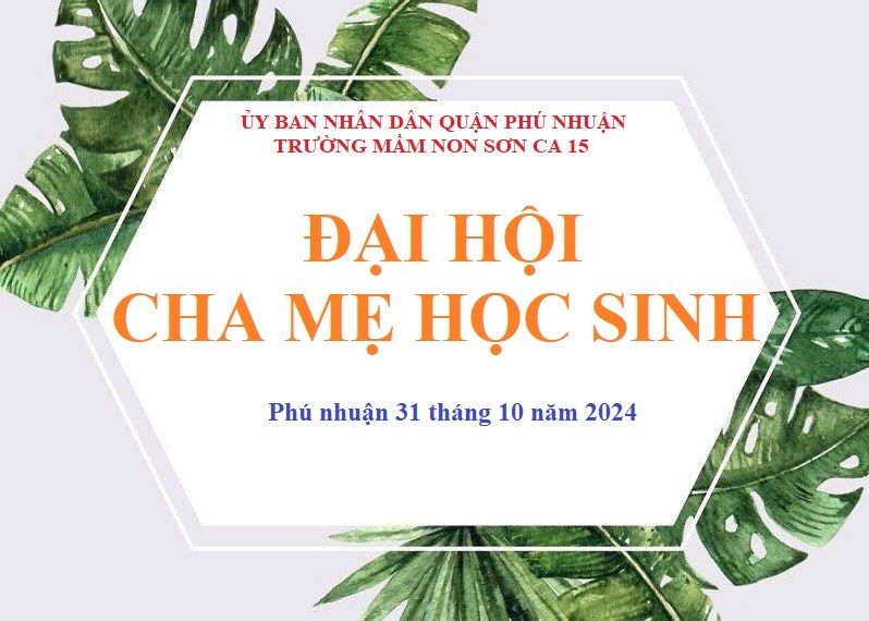 Đại Hội Cha Mẹ Học Sinh NH : 2024 - 2025
Ngày 31 tháng 10 năm 2024