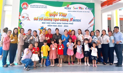 Trường mầm non Sơn Ca 5 tham dự hội thi   Bé vẽ sáng tạo cùng Bitex  cấp thành phố.