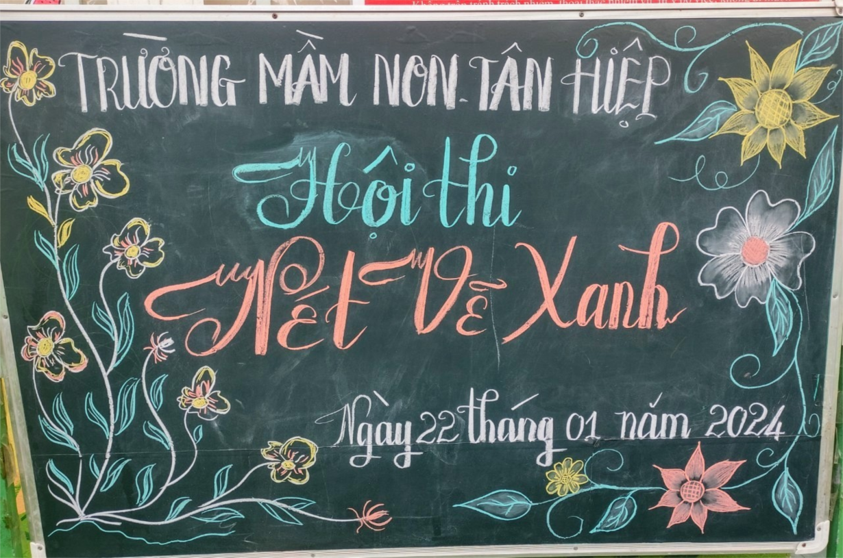 Sáng ngày 22/1/2024 trường Mầm Non Tân Hiệp tổ chức Hội thi  Nét vẽ xanh  cấp trường năm học 2023-2024.