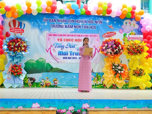 Chào mừng 42 năm Ngày Nhà giáo Việt Nam (20/11/1982 - 20/11/2024), Trường Mầm non Tân Hòa tổ chức Hội thi Tiếng hát từ mái trường năm học 2024-2025.