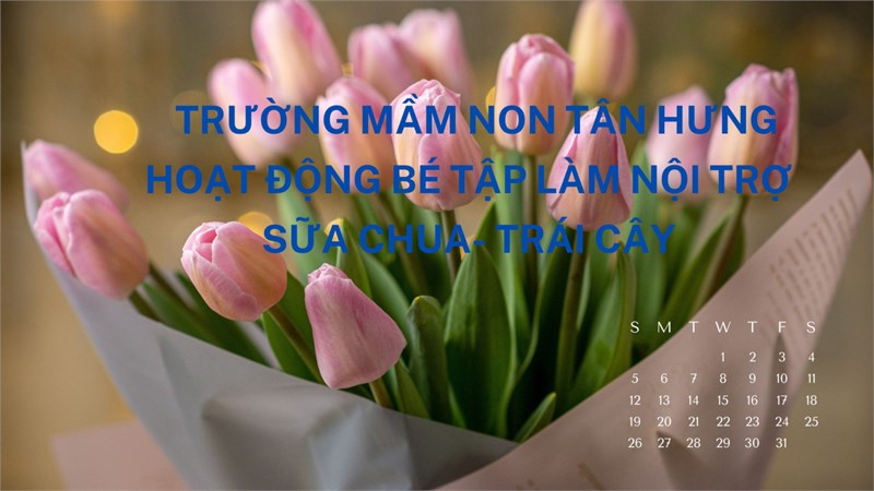 Trường mầm non tân hưng
hoạt động bé tập làm nội trợ
sữa chua trái cây