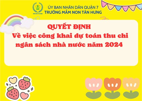 QUYẾT ĐỊNH 
Về việc công khai dự toán thu chi ngân sách nhà nước năm 2024
