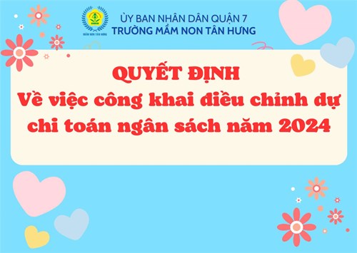 QUYẾT ĐỊNH 
Về việc công khai điều chỉnh dự chi toán ngân sách năm 2024
