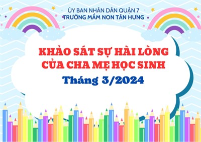 Khảo sát sự hài lòng của Cha mẹ học sinh 
Tháng 3/2024