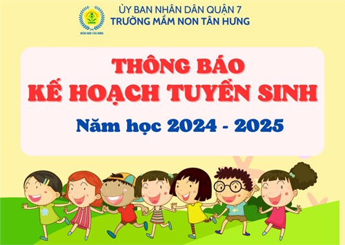 Thông báo kế hoạch tuyển sinh năm học 2024-2025