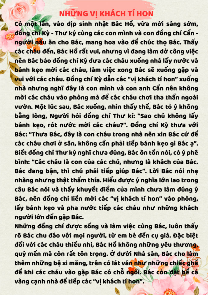Câu chuyện về Bác Hồ: NHỮNG VỊ KHÁCH TÍ HON