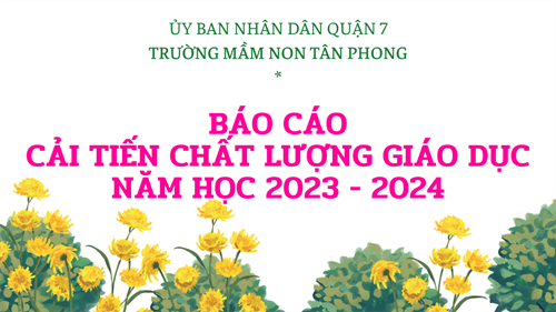 Báo cáo Cải tiến chất lượng giáo dục, năm học 2023 - 2024