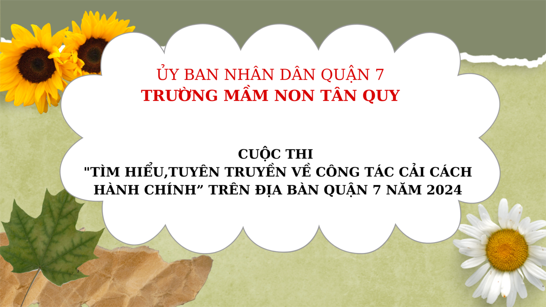 Cuộc thi  tìm hiểu,tuyên truyền về công tác cải cách hành chính” trên địa bàn quận 7 năm 2024