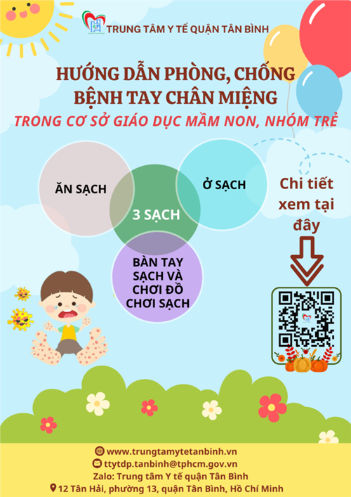 Hướng dẫn phòng chống bệnh Tay, chân, miệng trong các cơ sở giáo dục mầm non, nhóm trẻ