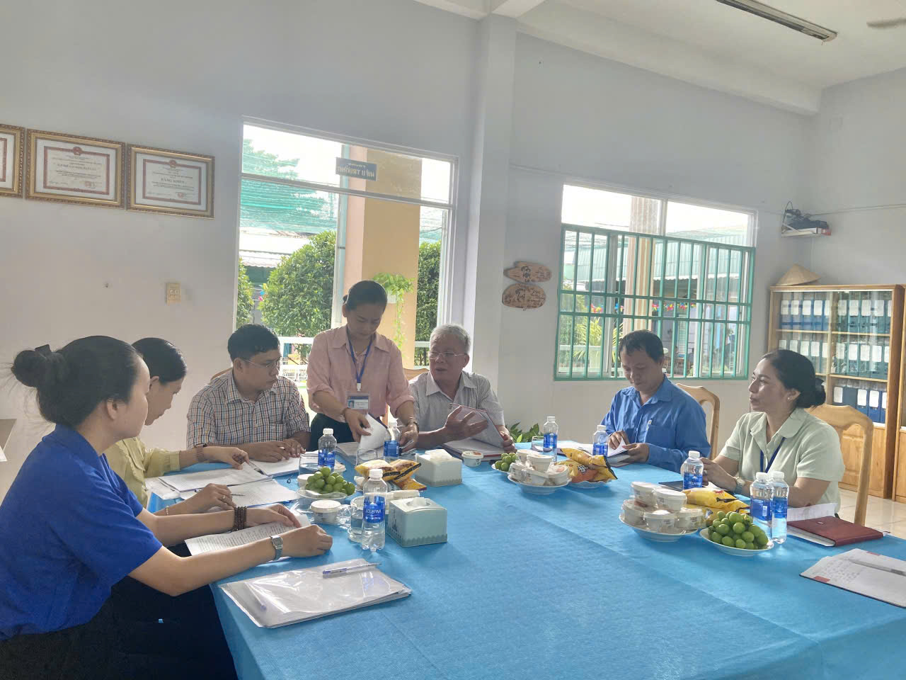 Ngày 26/9/2024 Chi bộ đón Đảng ủy xã về kiểm tra Chi bộ 4 tốt