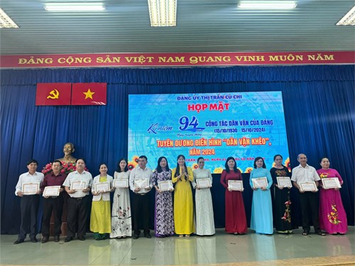 Khen thưởng dân vận khéo 2024