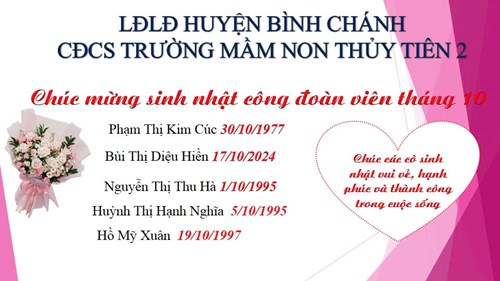Công đoàn chúc mừng sinh nhật Công đoàn viên tháng 10 năm 2024