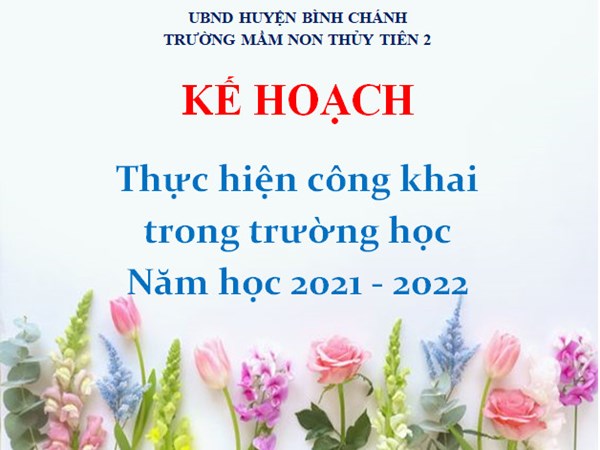 Kế hoạch thực hiện công khai trong trường học năm học 2021 - 2022