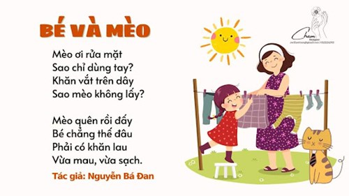 Bài thơ:  Bé và mèo 