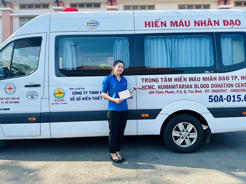 Đoàn viên chi đoàn MN Thủy Tiên 2 tham gia Hiến máu nhân đạo