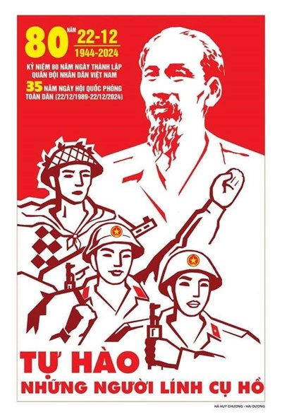 Chào mừng kỷ niệm 80 năm Ngày thành lập Quân đội nhân dân Việt Nam (22/12/1944 - 22/12/2024); 35 năm Ngày hội quốc phòng toàn dân (22/12/1989-22/12/2024)