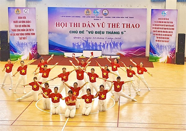 Công đoàn tham gia hội thi dân vũ thể thao