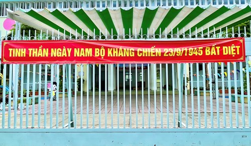 🌈 Trường Mầm non Tuổi Thơ tích cực thực hiện treo băng rôn kỷ niệm 78 năm Ngày Nam Bộ kháng chiến (23/9/1945-23/9/2023) theo tinh thần công văn số 903/PGDĐT ngày 05/9/2023 của Phòng Giáo dục và Đào tạo Quận 8🌻🌻