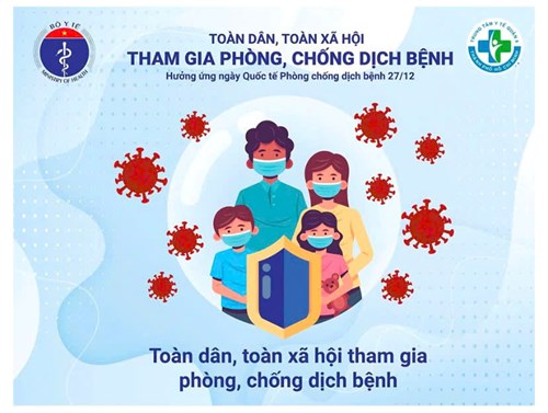 Trường Mầm non Tuổi Xanh tuyên truyền đến Qúy Phụ huynh ngày Thế giới Phòng, chống Dịch bệnh 27/12.