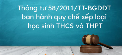 Thông tư ban hành quy chế đánh giá, xếp loại học sinh trung học cơ sở và học sinh trung học phổ thông