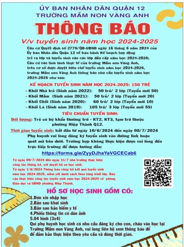 Thông báo tuyển sinh 2024-2025