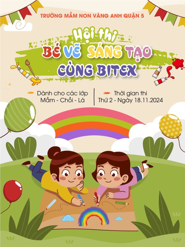 Hội Thi: Bé Vẽ Sáng Tạo Cùng Bitex tại Trường Mầm Non Vàng Anh