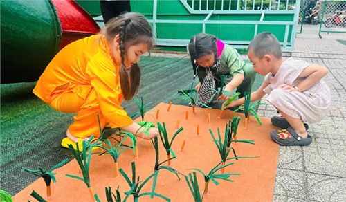 Trường mầm non vàng anh – quận 8 tổ chức hoạt động trải nghiệm “bé làm nghề nông” năm học 2024-2025