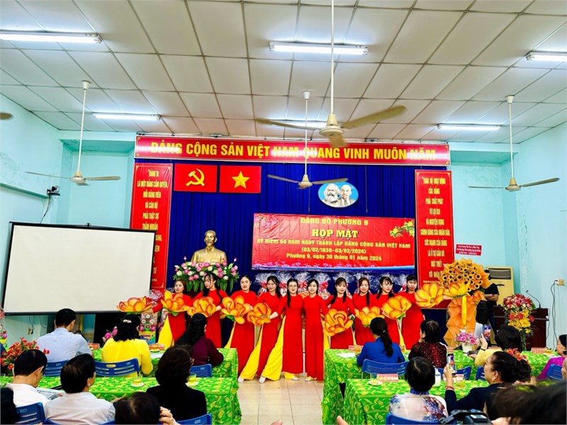 Chi bộ trường mầm non vàng anh – quận 8 tham dự họp mặt kỷ niệm 94 năm ngày thành lập đảng cộng sản việt nam (03/02/1930 – 03/02/2024) do ban chấp hành đảng bộ phường 9 khóa xiii tổ chức