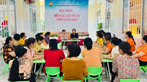 Trường mầm non vàng anh - quận 8 tổ chức hội nghị tiếp xúc đối thoại giữa thủ trưởng đơn vị với viên chức, người lao động năm 2024 (lần 1 )