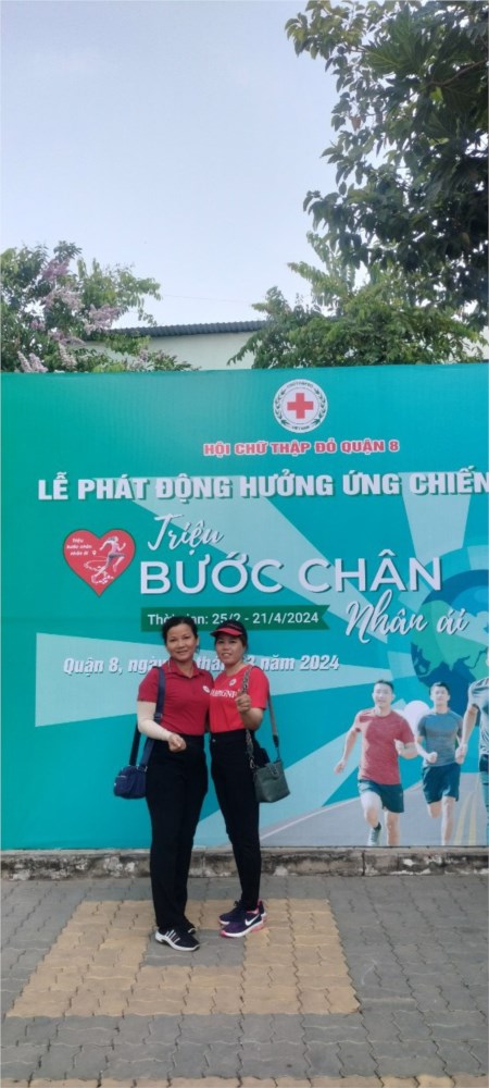 Trường mầm non vàng anh - quận 8 tham gia chiến dịch  triệu bước chân nhân ái .