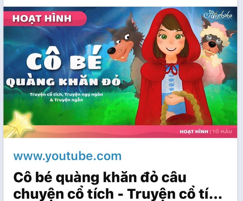 Truyện cổ tích Việt Nam  CÔ BÉ KHĂN QUÀNG ĐỎ 