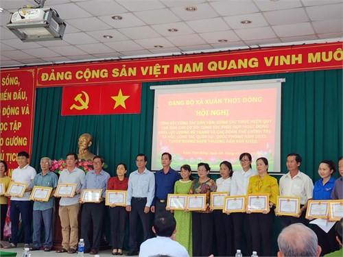 Chúc mừng Chi Bộ Trường Mầm non Xuân Thới Đông đạt thành tích tốt trong công tác dân vận năm 2023
