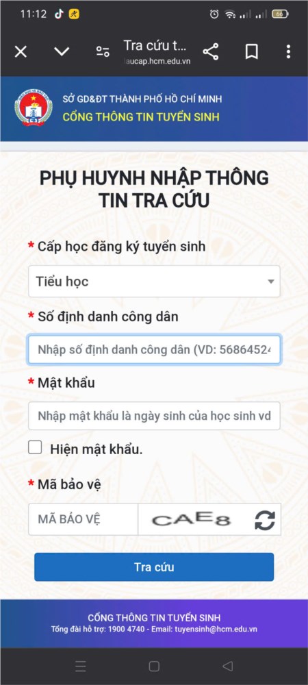 Phụ huynh học sinh các bé lớp lá truy cập tuyensinhdaucap.hcm.edu.vn để xác nhận thông tin cho bé từ ngày 4/4/2025 đến ngày 13/4/2025