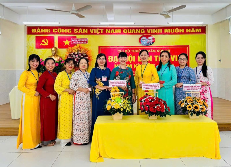 Chi bộ Trường Mầm non 2B tổ chức Đại Hội lần thứ VII nhiệm kỳ 2025 - 2027
