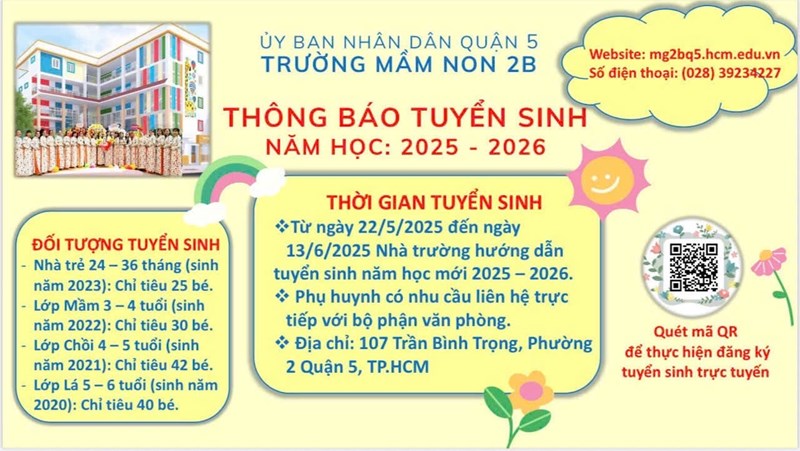 Thông báo tuyển sinh năm học 2025-2026