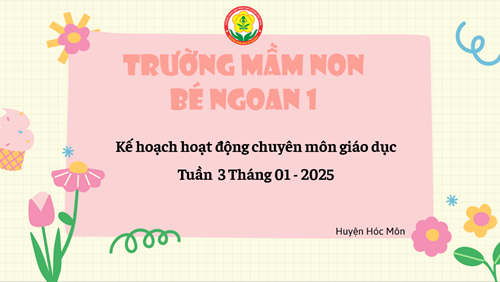 Kế hoạch hoạt động chuyên môn giáo dục Tuần 3 Tháng 01/2025