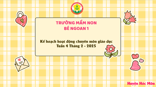 Kế hoạch hoạt động chuyên môn giáo dục Tuần 4 Tháng 02/2025