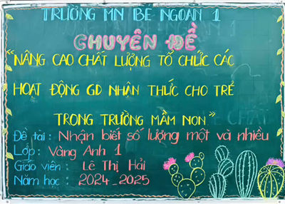 Chuyên đề: Nâng cáo chất lượng tổ chức các hoạt động giáo dục nhận thức cho trẻ trong trường mầm non. Lớp Vàng anh 1