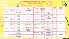 Thực đơn tuần 3 tháng 3 năm 2025