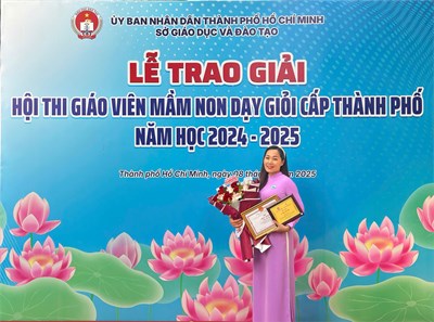 Chúc mừng cô Đàm Thị Thu đã xuất sắc đạt giải cao trong Hội thi Giáo viên mầm non dạy giỏi cấp thành phố năm học 2024–2025
